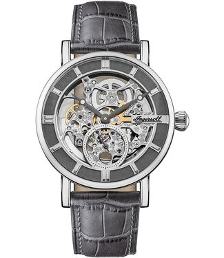 Ingersoll Herald I00402B Herrenuhr Automatik Grau/Silber Kalbsleder