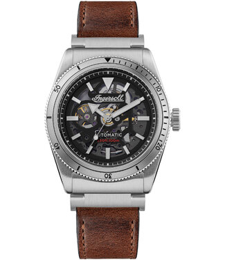 Ingersoll Scovill I13901 Herrenuhr Automatik Schwarz Kalbsleder