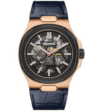 Ingersoll Catalina I12506 Herrenuhr Automatik Schwarz Kalbsleder