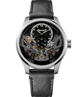 Ingersoll Naismith I16101 Herrenuhr Automatik Schwarz Kalbsleder