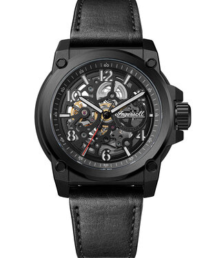 Ingersoll Anvil I16602 Herrenuhr Automatik Schwarz Kalbsleder