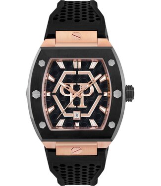 Philipp Plein  The Hexagon Phantom PWPUA0124 Herrenuhr Schwarz Silikon