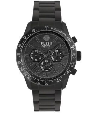 Philipp Plein  Pleinmeter PWPYA0624 Herrenuhr Chronograph Schwarz Edelstahl