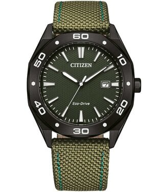 Citizen  Eco-Drive BM7635-01X Herrenuhr Grün Textil