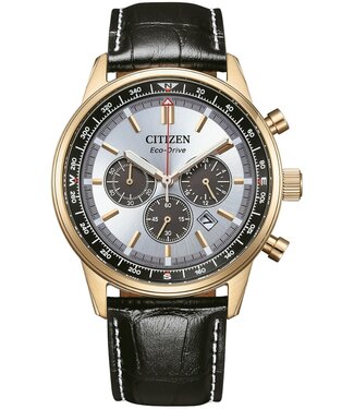 Citizen  Eco-Drive CA4723-03A Herrenuhr Chronograph Silber Kalbsleder