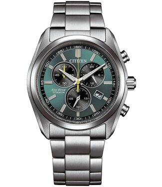 Citizen  Eco-Drive AT2590-59X Herrenuhr Chronograph Grün Titan