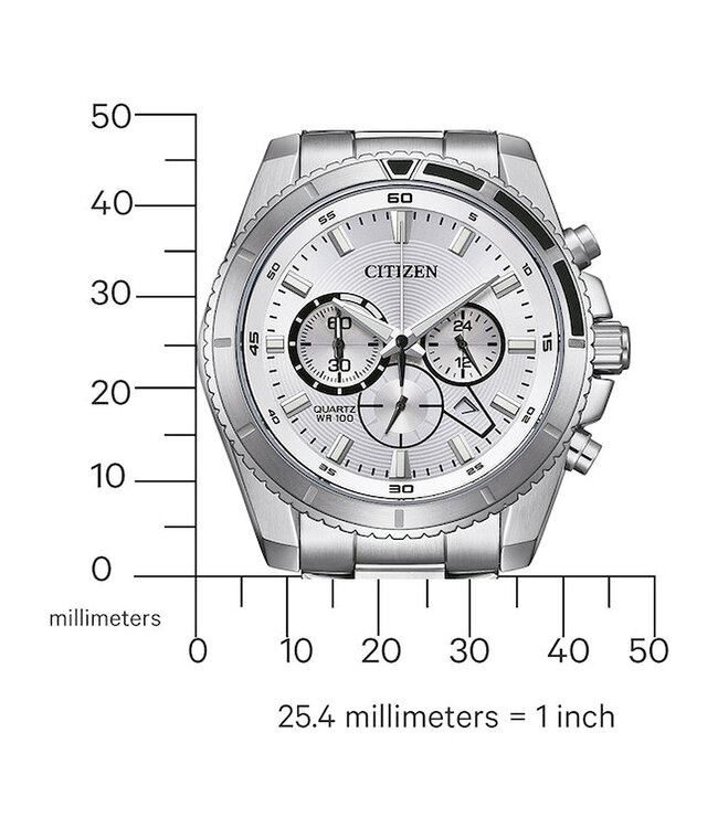 Citizen  AN8200-50A Herrenuhr Chronograph Silber Edelstahl
