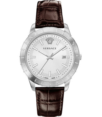 Versace  Univers VE2C00121 Herrenuhr Silber Kalbsleder