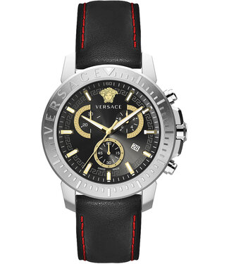 Versace  VE2E00121 Herrenuhr Chronograph Schwarz Kalbsleder