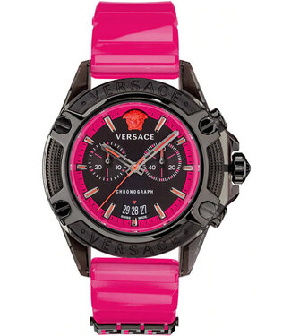 Versace  Active VEZ700221 Damenuhr Chronograph Pink/Schwarz Silikon