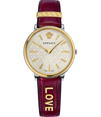 Versace  V-Circle VBP020017 Damenuhr Silber Kalbsleder