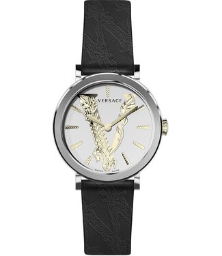 Versace  Virtus VERI00120 Damenuhr Silber Kalbsleder