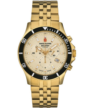 Swiss Alpine Military  Challenger Chrono 7022.9111 Herrenuhr Chronograph Gold Edelstahl