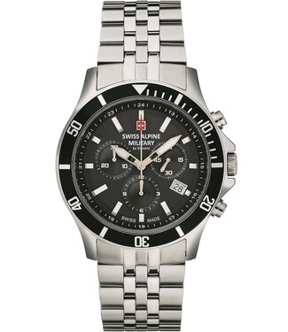 Swiss Alpine Military  Challenger Chrono 7022.9137 Herrenuhr Chronograph Schwarz Edelstahl