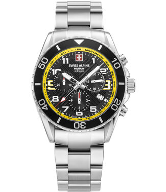 Swiss Alpine Military  Raptor 7029.9138 Herrenuhr Chronograph Gelb/Schwarz Edelstahl