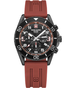 Swiss Alpine Military  Raptor 7029.9876 Herrenuhr Chronograph Rot/Schwarz Silikon