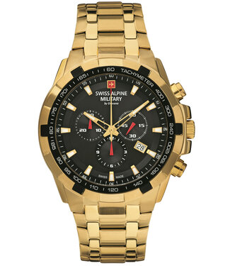 Swiss Alpine Military  Starfighter 7043.9117 Herrenuhr Chronograph Schwarz Edelstahl