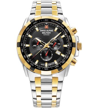 Swiss Alpine Military  Starfighter 7043.9147 Herrenuhr Chronograph Schwarz Edelstahl