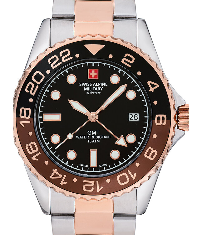 Swiss Alpine Military  7052.1154 Herrenuhr Schwarz Edelstahl