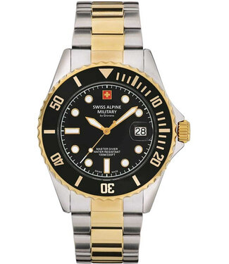 Swiss Alpine Military  Diver 7053.1147 Herrenuhr Schwarz Edelstahl