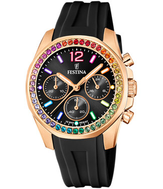 Festina F20611/3 Damenuhr Boyfriend Chronograph 38 mm