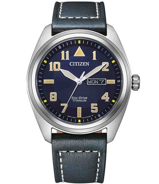 Citizen  Super-Titanium BM8560-45LC Herrenuhr Blau Kalbsleder