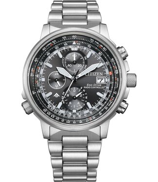 Citizen  Promaster AT8300-58E Herrenuhr Chronograph Grau Edelstahl