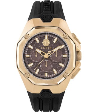 Philipp Plein  Hyper Sport PWTBA0423 Herrenuhr Chronograph Braun/Grau Silikon