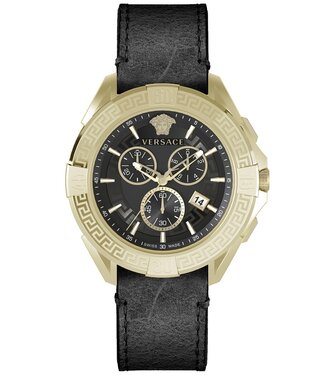 Versace  Sporty VE5CA0323 Herrenuhr Chronograph Schwarz Kalbsleder