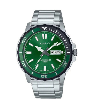 Casio  MTD-125D-3AVDF Herrenuhr Grün Edelstahl