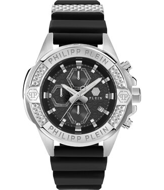 Philipp Plein  The $kull PWWFA0125 Herrenuhr Chronograph Schwarz Silikon