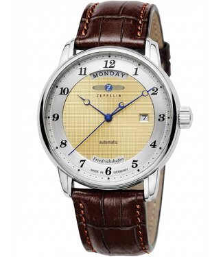 Zeppelin Friedrichshafen 85625 Herrenuhr Automatik Creme Kalbsleder