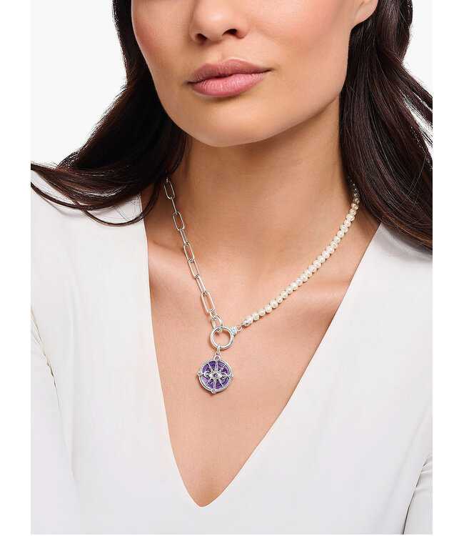 Thomas Sabo  KE2193-167-14-L47V Halskette Perle Glieder Silber 42-47 cm