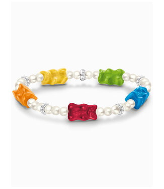 Thomas Sabo  A2153-052-7-L17 Armband Goldbär Perle Silber 17 cm