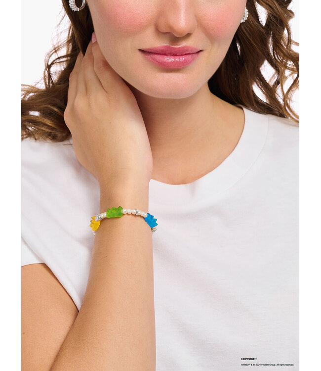 Thomas Sabo  A2153-052-7-L17 Armband Goldbär Perle Silber 17 cm
