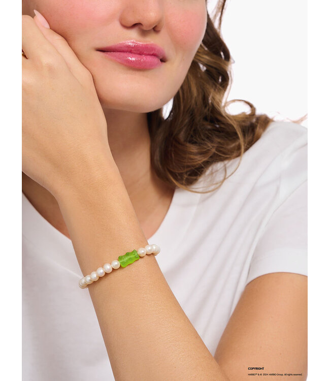 Thomas Sabo  A2154-017-6-L15 Armband Goldbär Perle Silber 15 cm