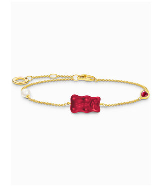 Thomas Sabo  A2151-430-10-L19V Armband Goldbär Perle Stein vergoldet 19 cm