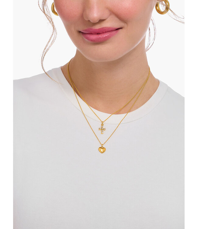 Thomas Sabo  KE2234-413-39-L45V Halskette mit Anhänger Herz vergoldet 38+7 cm