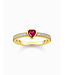 Thomas Sabo  TR2448-995-10-56 Ring Zirkonia mit rotem Stein Solitär vergoldet Grösse 56
