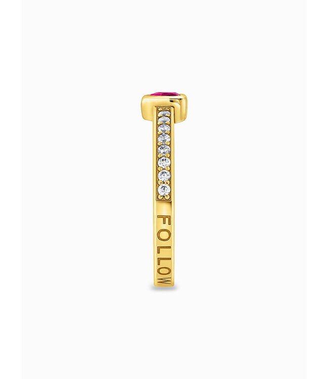 Thomas Sabo  TR2448-995-10-56 Ring Zirkonia mit rotem Stein Solitär vergoldet Grösse 56