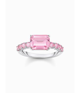 Thomas Sabo  TR2451-051-9-54 Ring pinke Steine Solitär Silber Grösse 54
