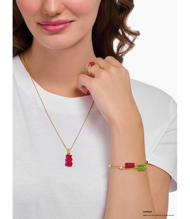 Thomas Sabo  PE967-414-10 Charm-Anhänger Goldbär rote Steine vergoldet