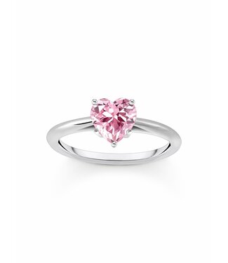 Thomas Sabo  TR2476-051-9-56 Ring Herz mit pinkem Stein Silber Grösse 56