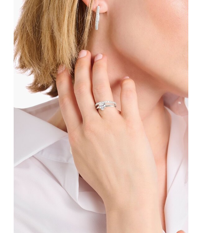 Thomas Sabo  TR2476-051-14-54 Ring Herz mit weissem Stein Silber Grösse 54