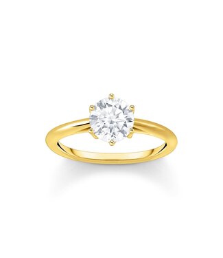 Thomas Sabo  TR2474-414-14-54 Ring mit weissem Stein vergoldet Grösse 54