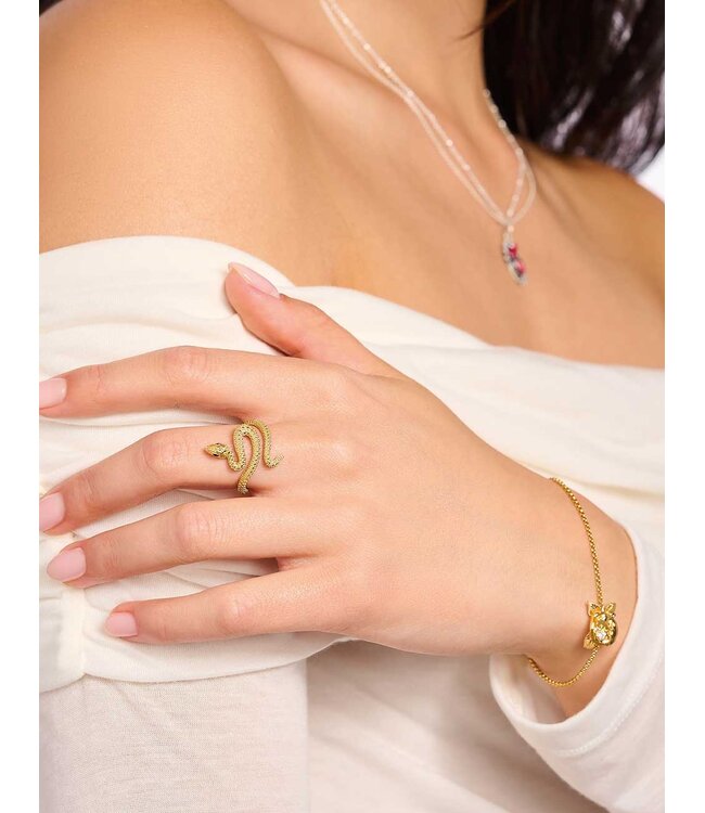 Thomas Sabo  TR2483-427-39-54 Ring Schlange Romance vergoldet Grösse 54