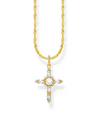 Thomas Sabo  KE2296-445-14-L45V Halskette mit Anhänger Kreuz Romance vergoldet 40+5 cm
