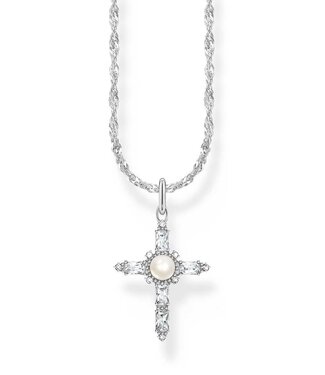 Thomas Sabo  KE2296-167-14-L45V Halskette mit Anhänger Kreuz Romance Silber 40+5 cm