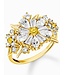 Thomas Sabo  TR2335-414-4-56 Ring Blume Steine Cocktail vergoldet Grösse 56