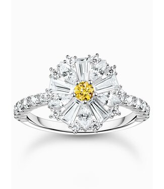 Thomas Sabo  TR2493-051-4-56 Ring Blume Steine Cocktail Silber Grösse 56